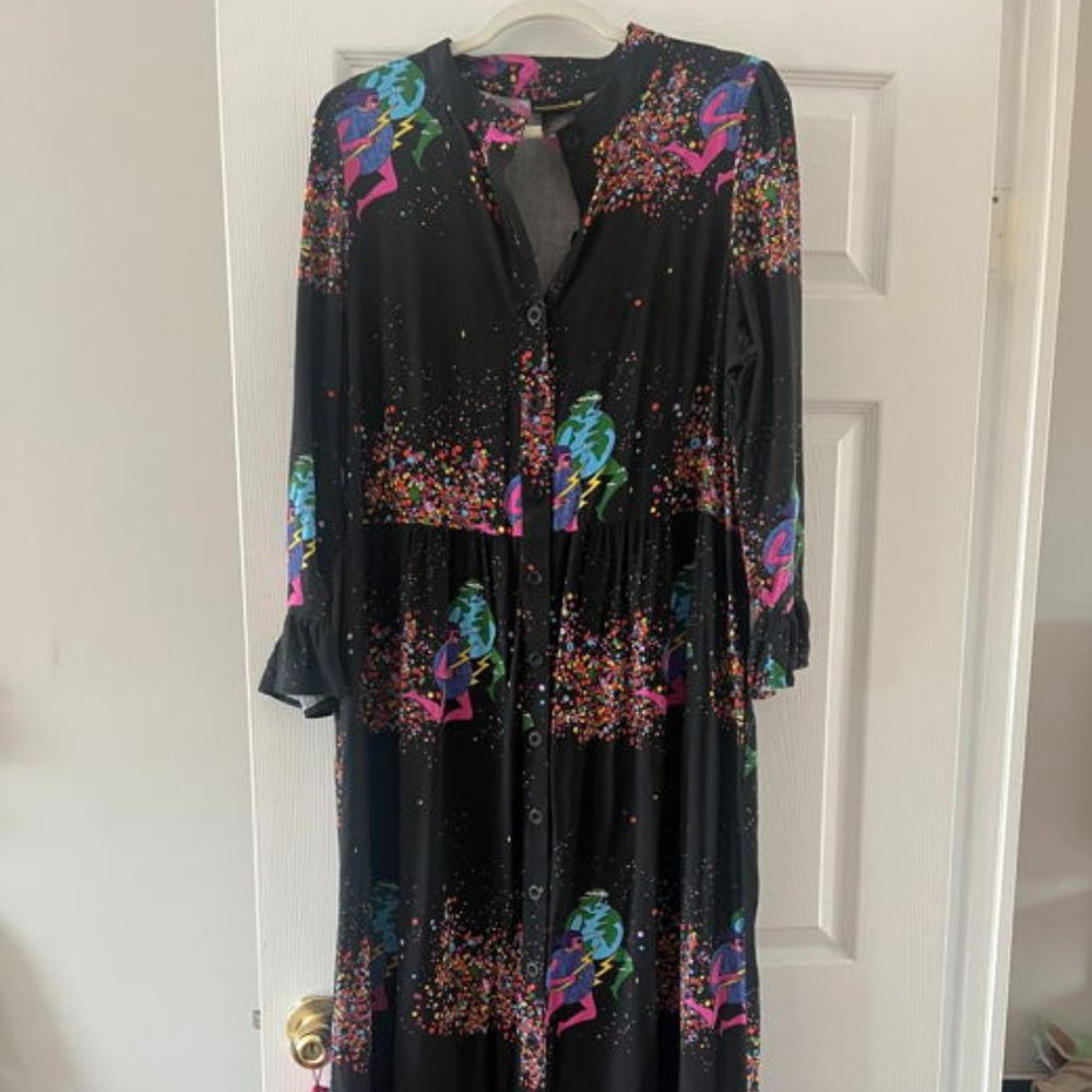 Nooworks Cosmic Ladies Olive Maxi Dress Large